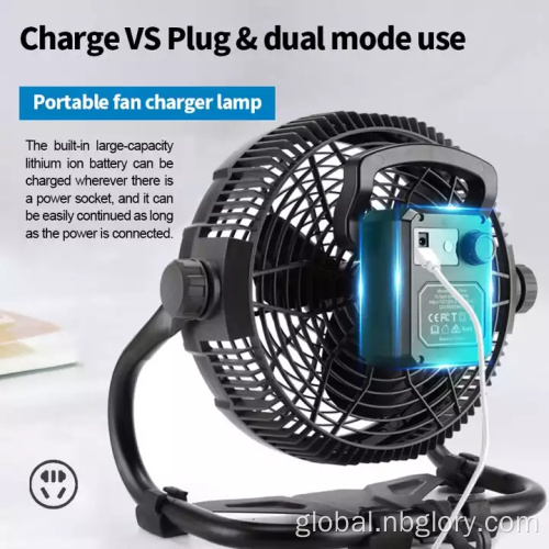 Fan Cooler Solar Energy outdoor 12V DC portable two-in-one lighting industrial fan lamp LED mobile charging maintenance work fan Manufactory